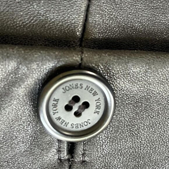 Vintage Jones New York Leather Jacket/Blazer Womens XL Black Retro Classic - Picture 8 of 13